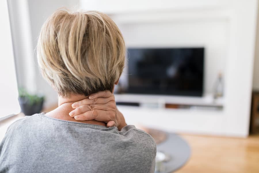 woman with neck pain